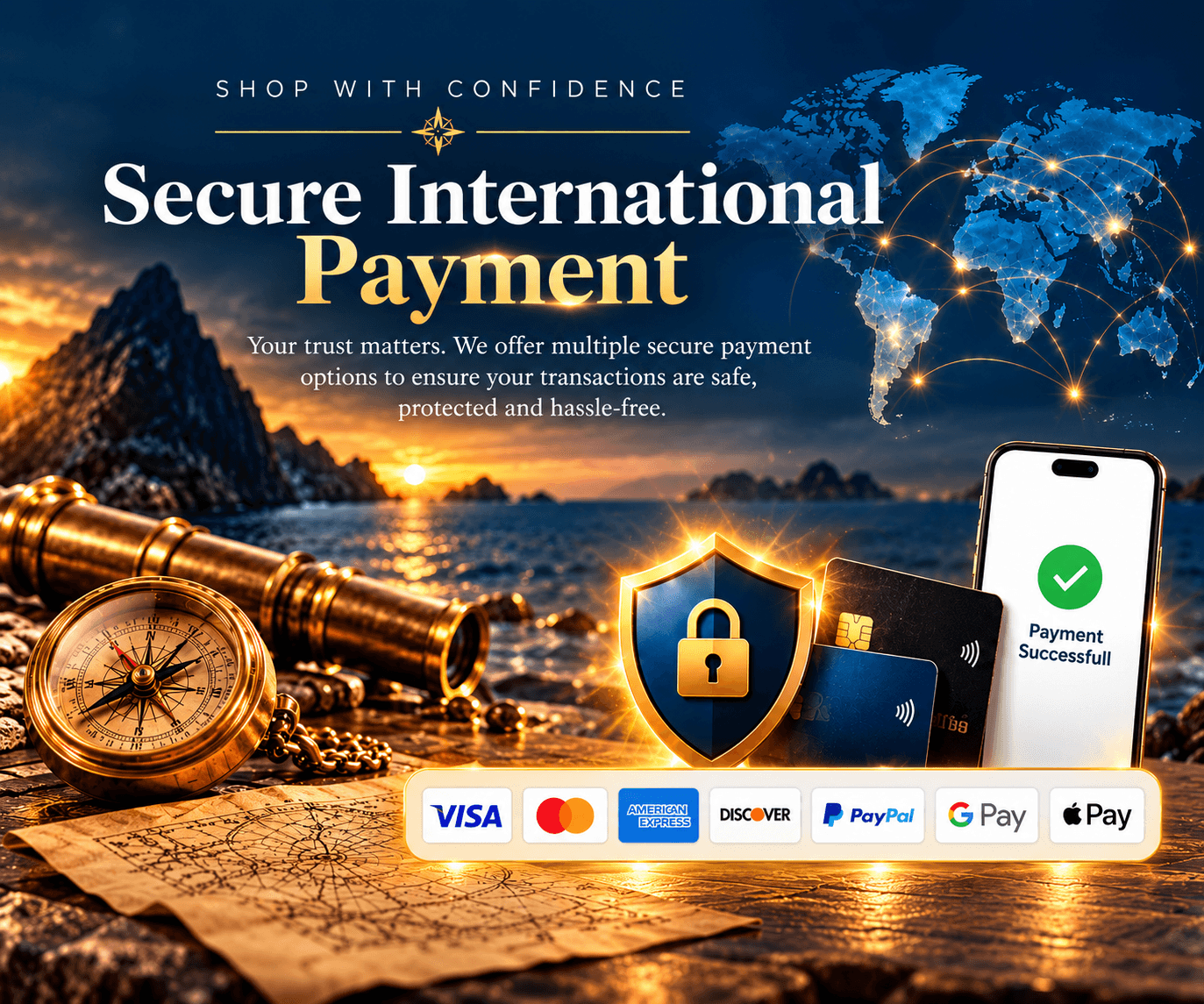 Secure International Payment — shop with confidence